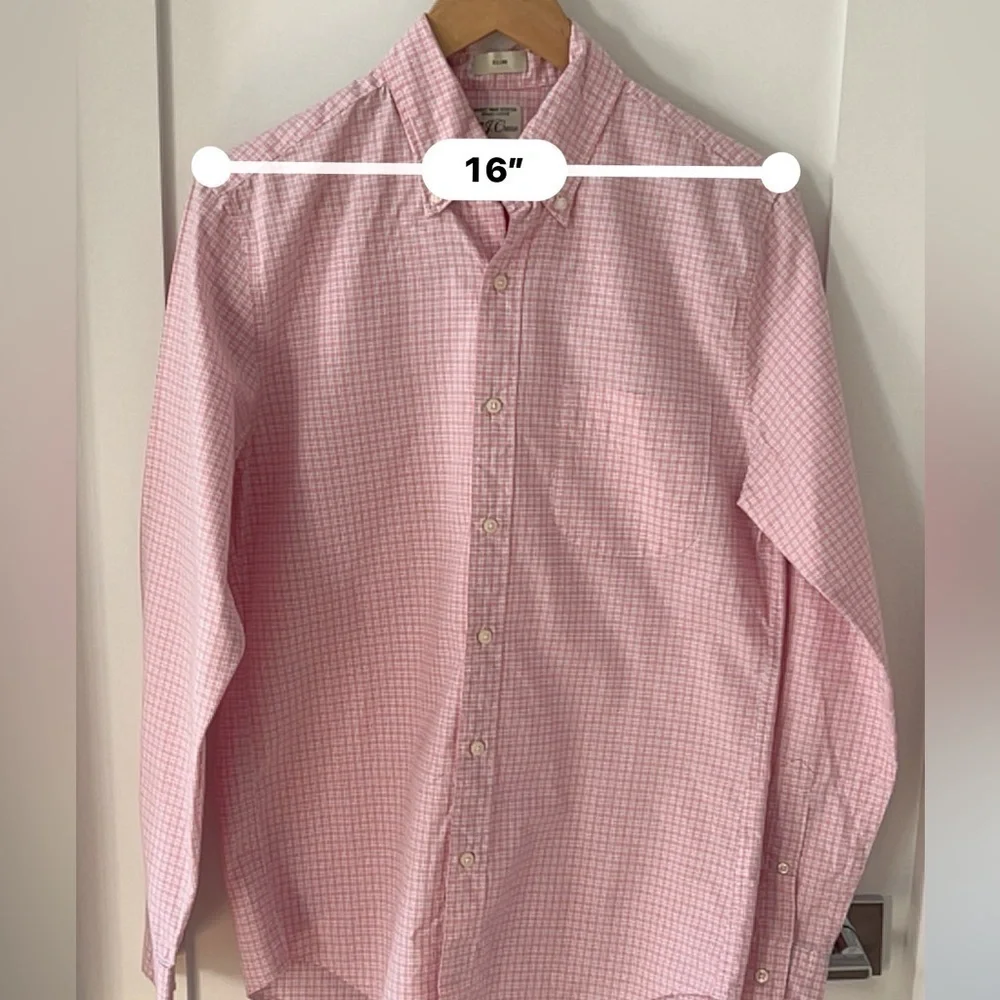 J. Crew Pink gingham pattern Wash Organic Cotton button Down Shirt Size S Y2K H
